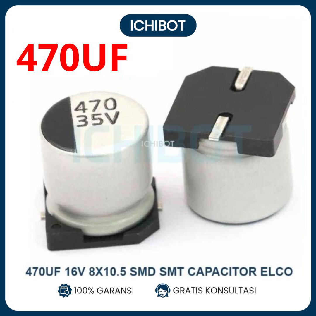 470uF 16v 8x10.5 SMD SMT Capacitor Elco Elko Kapasitor 470 uF