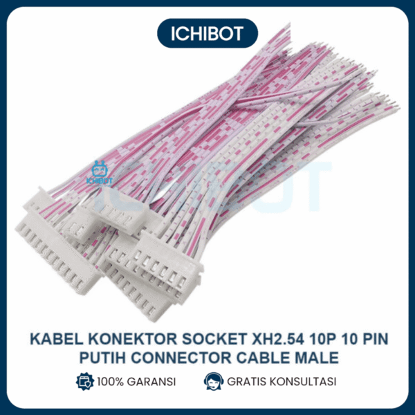 Kabel XH2.54 10-Pin 10cm Socket Konektor Connector Putih Wire