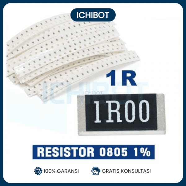 Resistor 1R 1 Ohm 1Ohm 0805 Toleransi 1% SMD SMT (10Pcs)