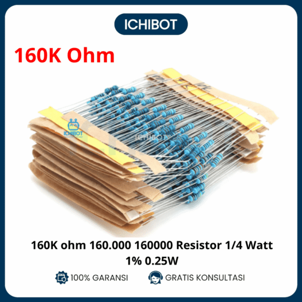10x 160K ohm 160000 160000 Resistor 1/4 Watt 1% 025W Metal film