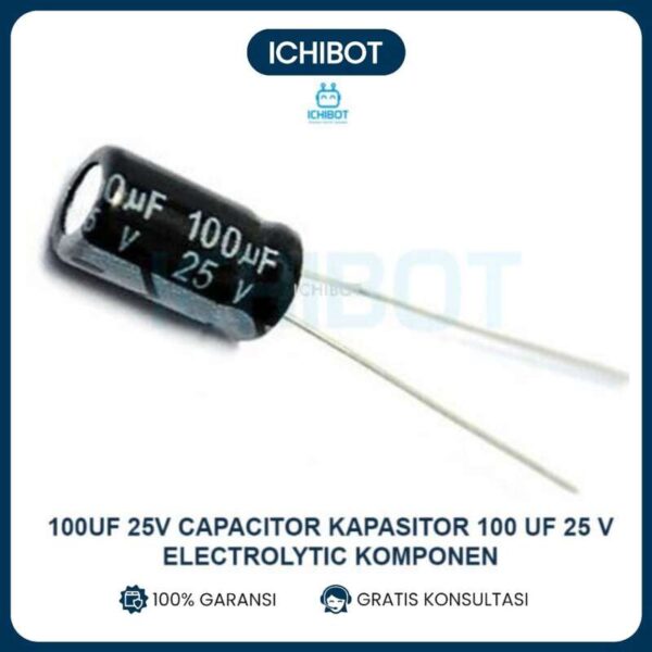 (10pcs) 100uF 25V Capacitor Kapasitor 100 uF 25 V Electrolytic Komponen
