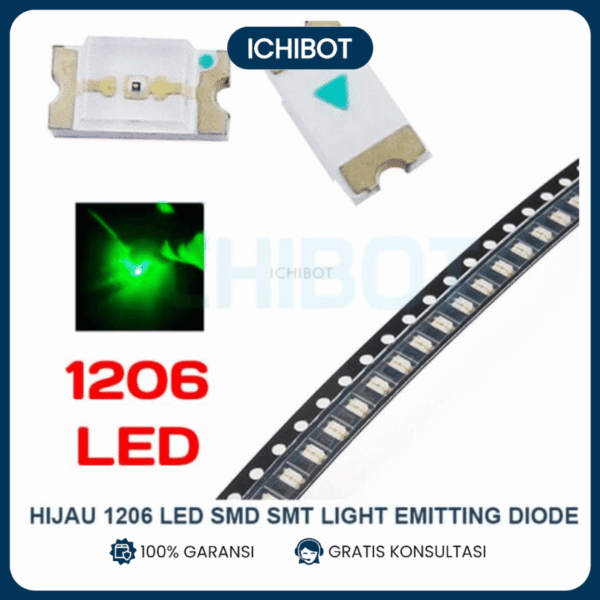 (10pcs) Hijau 1206 LED SMD SMT Light Emitting Diode Green