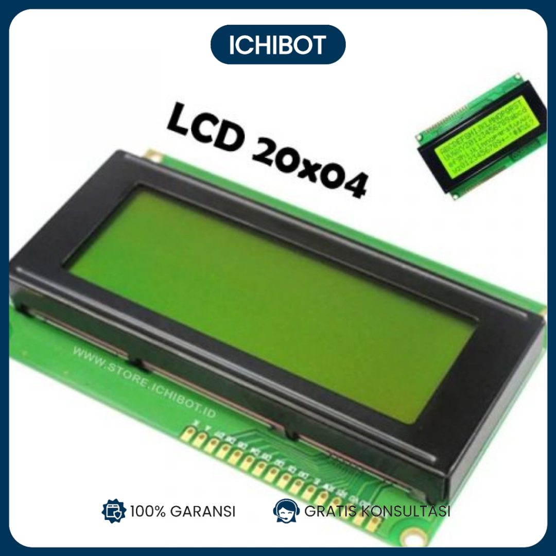 LCD 2004 Character LCD 20x4 Background Backlight Hijau Teks Hitam