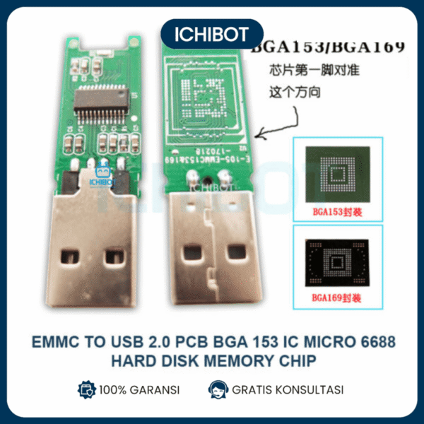 EMMC to USB 2.0 PCB BGA 153 IC Micro 6688 Hard Disk Memory Chip