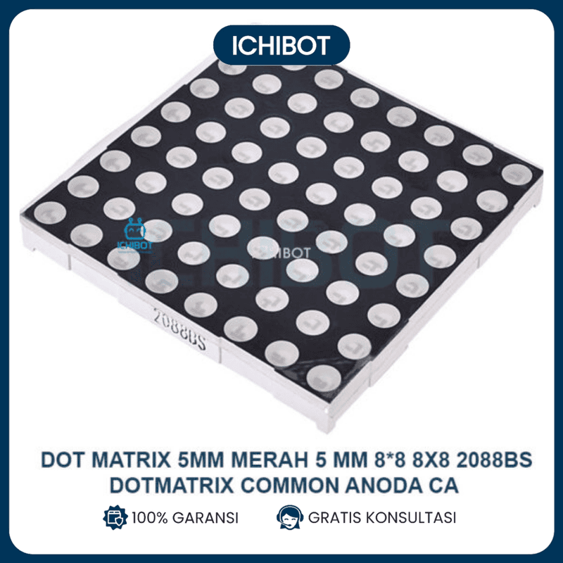 Dot Matrix 5mm Merah 5 mm 8*8 8x8 2088BS Dotmatrix Common Anoda CA