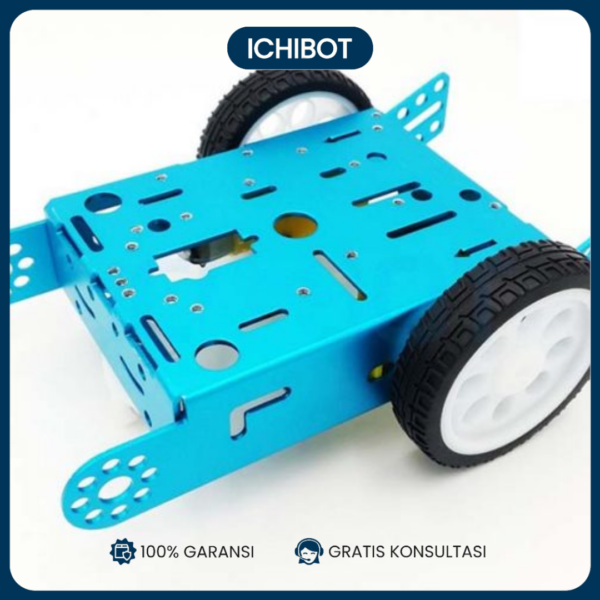 Aluminum Car Robot Chassis Body Sasis Tipe A30 - Biru