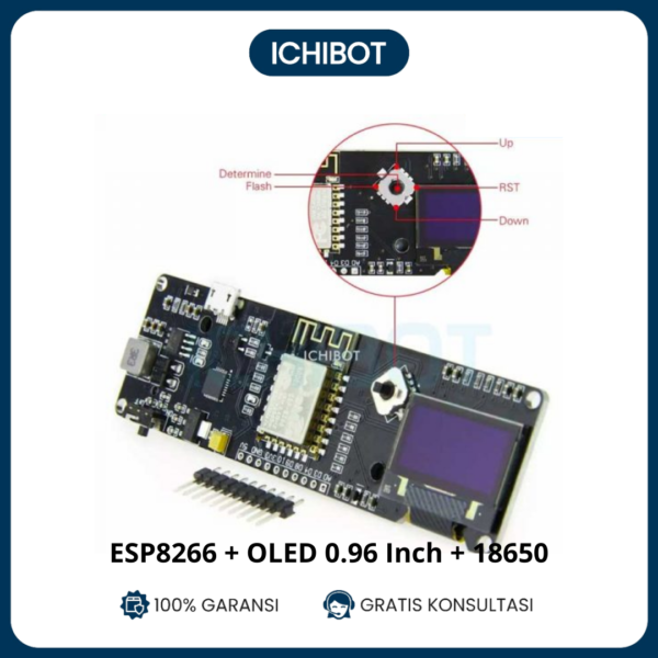 ESP8266 + OLED 0.96 inch + 18650 holder Battery