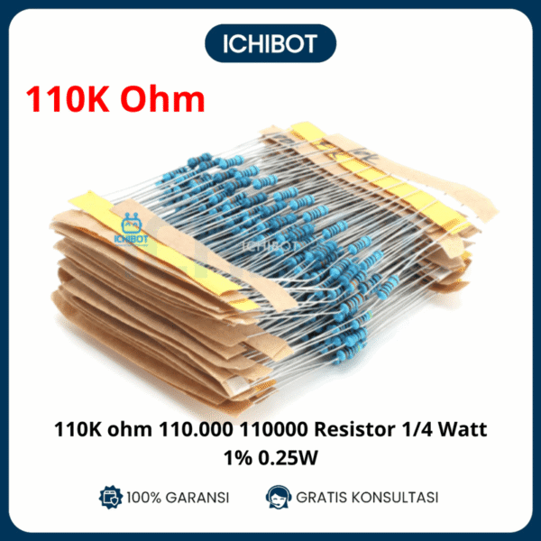 10x 110K ohm 110000 110000 Resistor 1/4 Watt 1% 025W Metal film