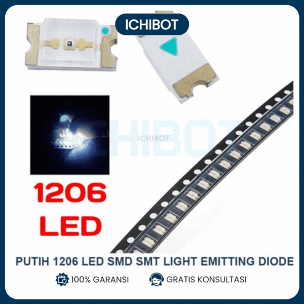 (10pcs) Putih 1206 LED SMD SMT Light Emitting Diode White