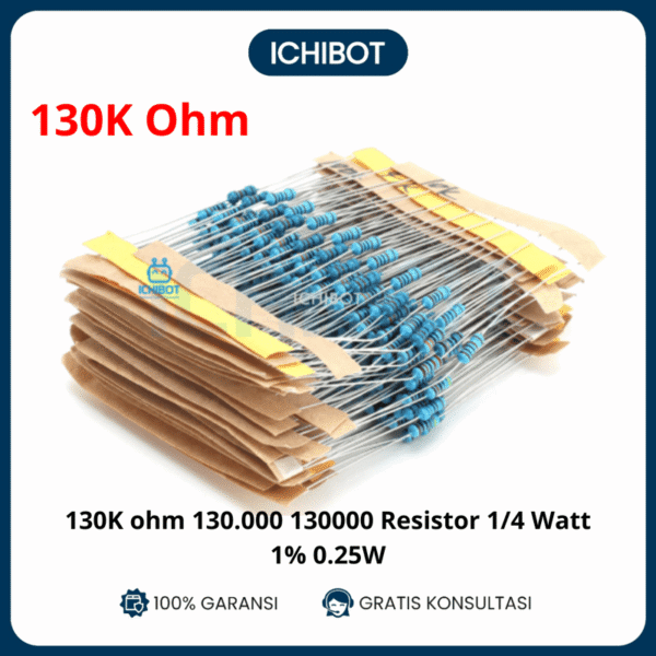 10x 130K ohm 130000 130000 Resistor 1/4 Watt 1% 025W Metal film