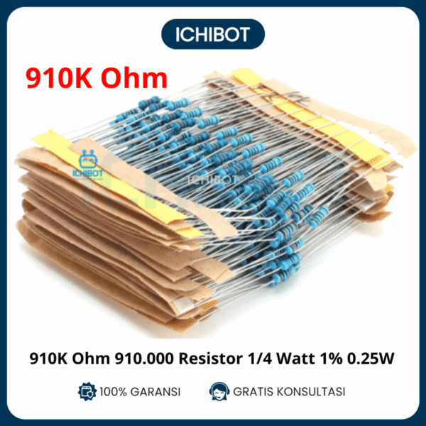 10x 910K Ohm 910000 Resistor 1/4 Watt 1% 025W Metal film