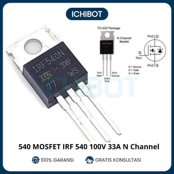 IRF540 N-Channel MOSFET TO-220 100V 33A Power MOS FET Transistor