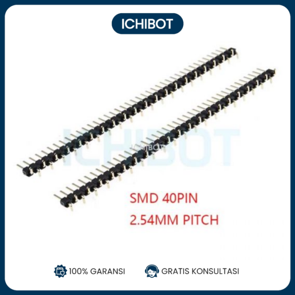 Header 2.54mm 2.54 Male Lurus SMD SMT 40P 40 Pin