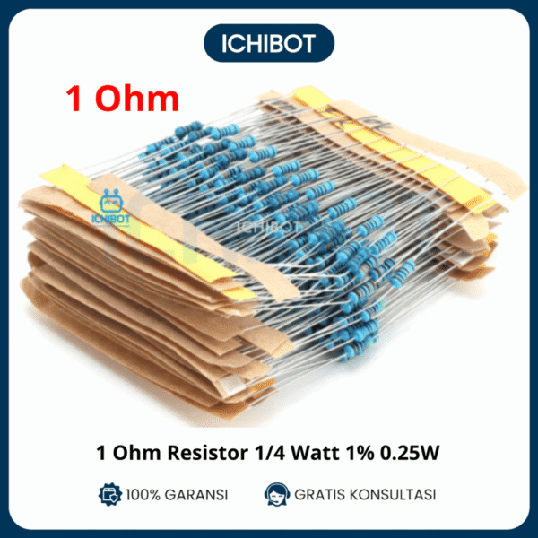 10x 1 Ohm 1 Resistor 1/4 Watt 1% 025W Metal film