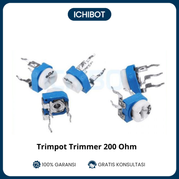 (10pcs) 200 Ohm Variable Resistor Trimpot Trimmer Potentiometer