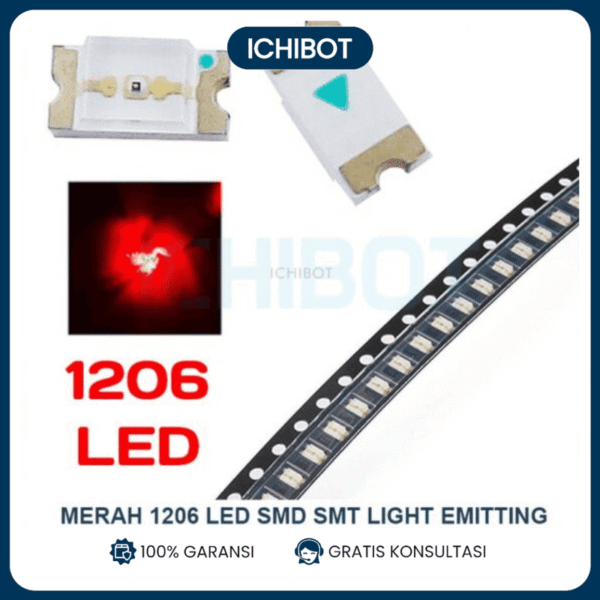 (10pcs) Merah 1206 LED SMD SMT Light Emitting Diode Red