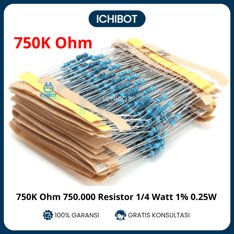750K Ohm 750.000 Resistor 1/4 Watt 1% 0.25W