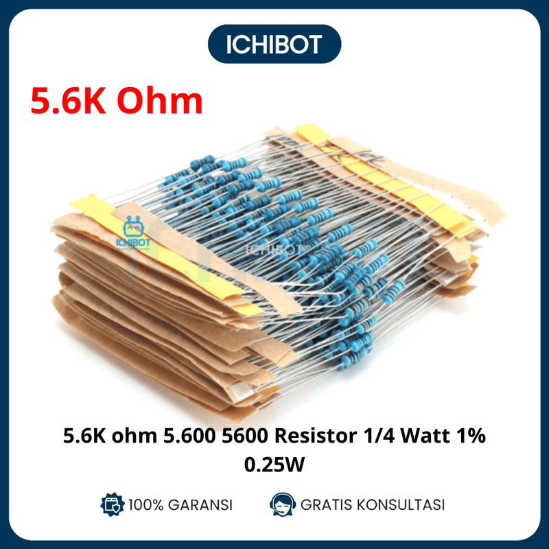10x 56K ohm 5600 5600 5K6 Resistor 1/4 Watt 1% 025W Metal film