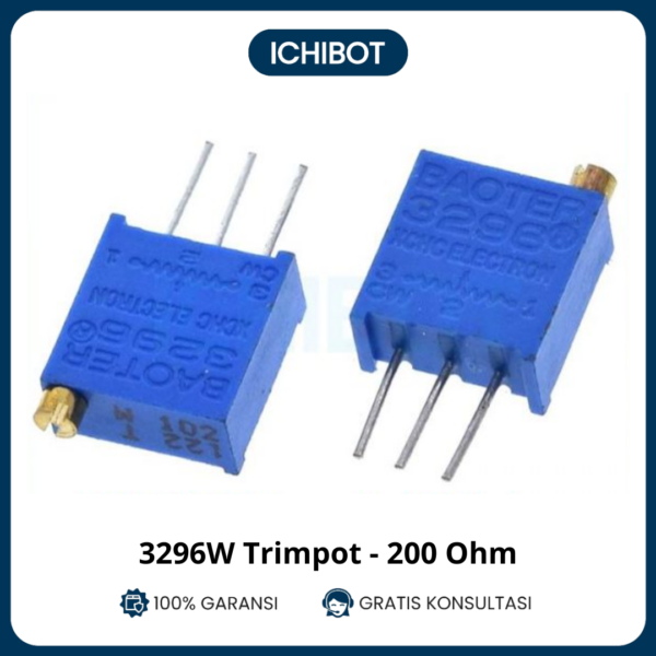 Trimpot 3296W 200 Ohm Multi-Turn Cermet Variable Resistor