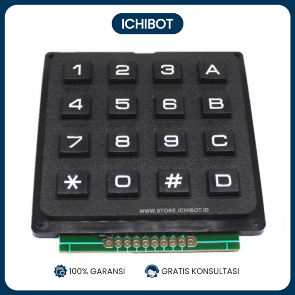 Keypad 4x4 16-Tombol Timbul Angka Huruf Matrix Arduino ESP32