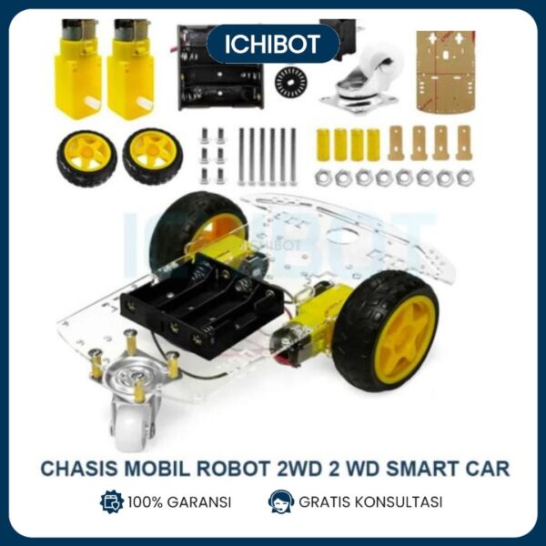 Chassis 2WD Smart Car Robot Sasis Kit Mobil Arduino ESP32 Akril