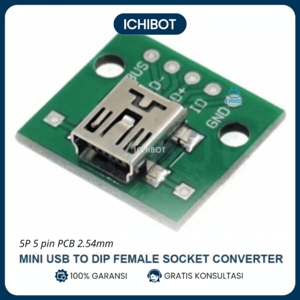 MINI USB to DIP Female Socket Converter 5p 5 pin PCB 2.54mm