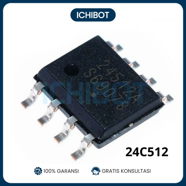 AT24C512C SOP-8 EEPROM 512Kbit 64K x 8 I2C Serial Memory IC
