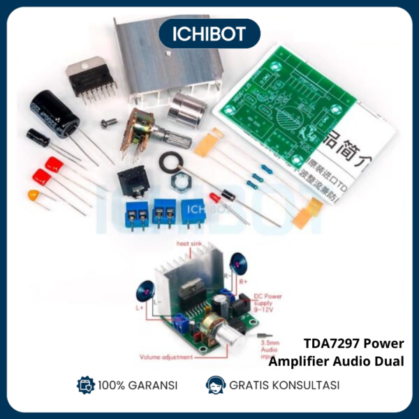Kit Solder TDA7297 Power Amplifier Audio Dual Channel 15W + 15W 12V