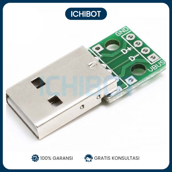 USB Male to DIP 2.54mm Straight plug 4p to straight plug Lurus PCB