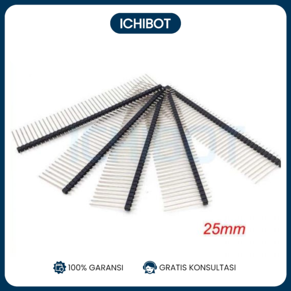 Socket Header Male 2.54mm Lurus 1x40 Panjang 25mm