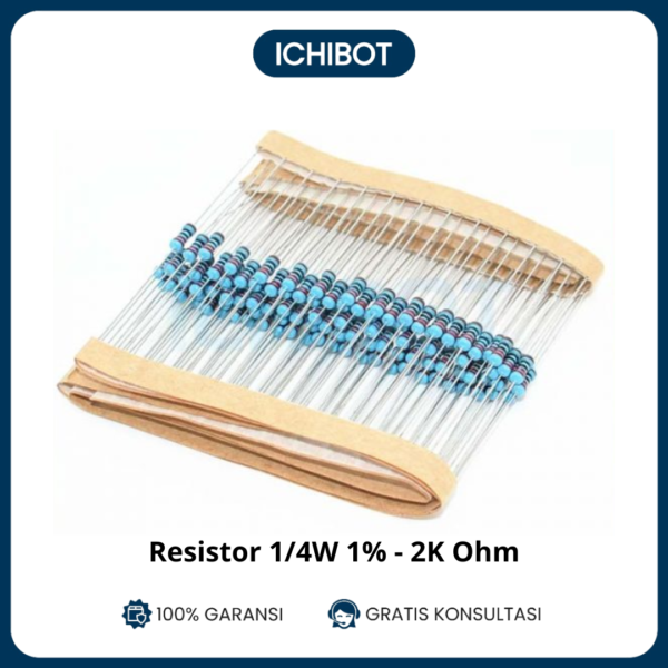 10x Resistor 1/4 Watt 1% 2K ohm 2000 Metal film