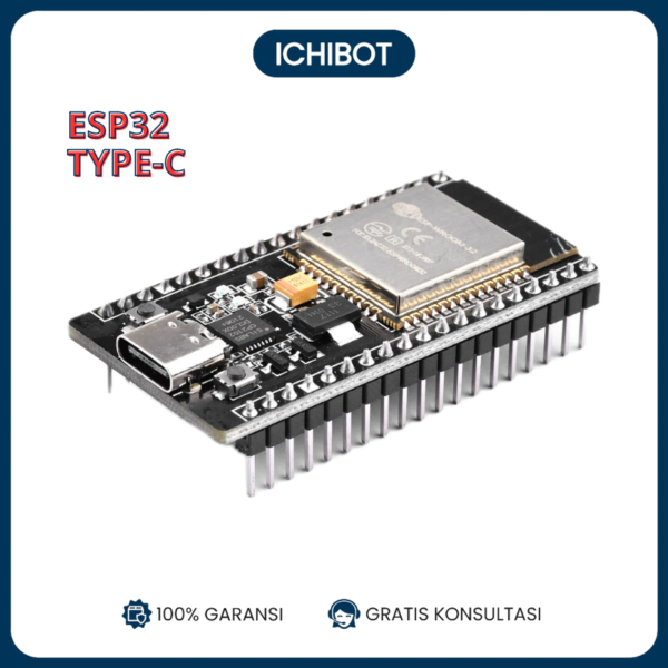 NodeMCU ESP32 Type-C Sudah Tersolder CP2102 Development Board Dual Core WiFi + Bluetooth 2 in 1 Wireless IoT