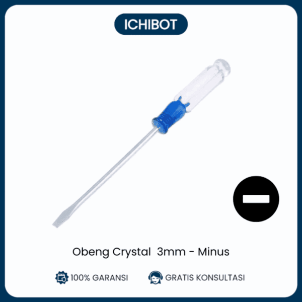 Obeng Minus Strip Kecil dan Datar Crystal Transparan 3mm untuk Sekrup Kecil dan Pembuka - Minus