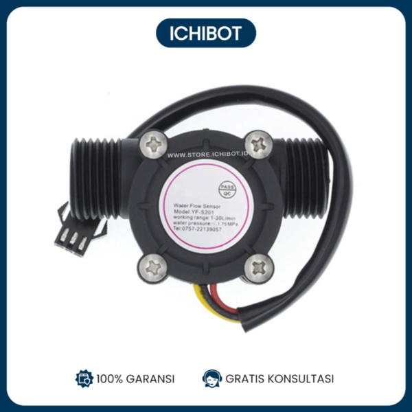 Water Flow Sensor Ukuran G1/2 inchi Hall Water Flow Meter YF-S201C Compact