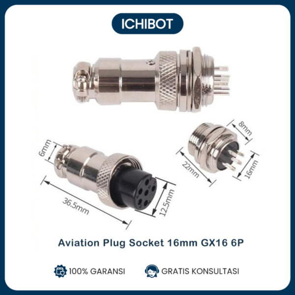Aviation Plug Socket 12mm GX12 6P Connector Plug + Socket