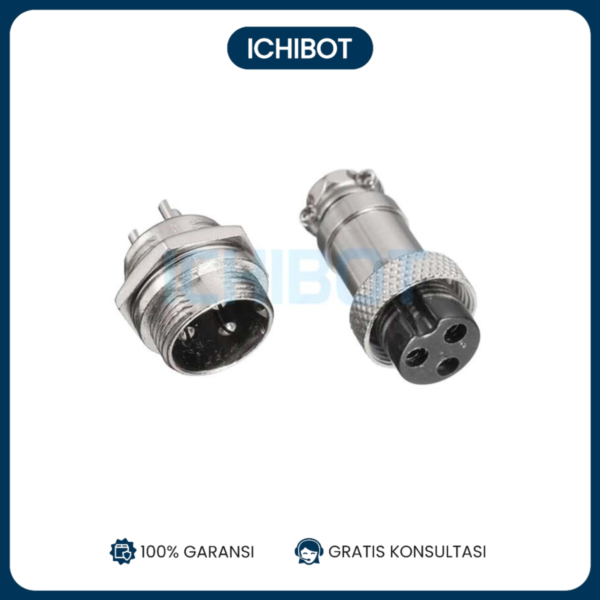 Aviation Connector GX12 12mm 3-Pin Male Female Plug Socket Aviasi
