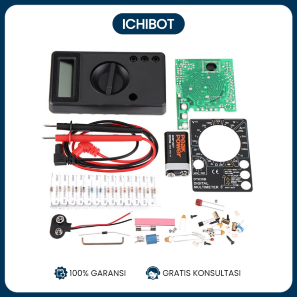 Multimeter AVO Digital Kit DT830B Latihan Solder DIY Perlu Dirakit Belum Tersolder Soldering Training