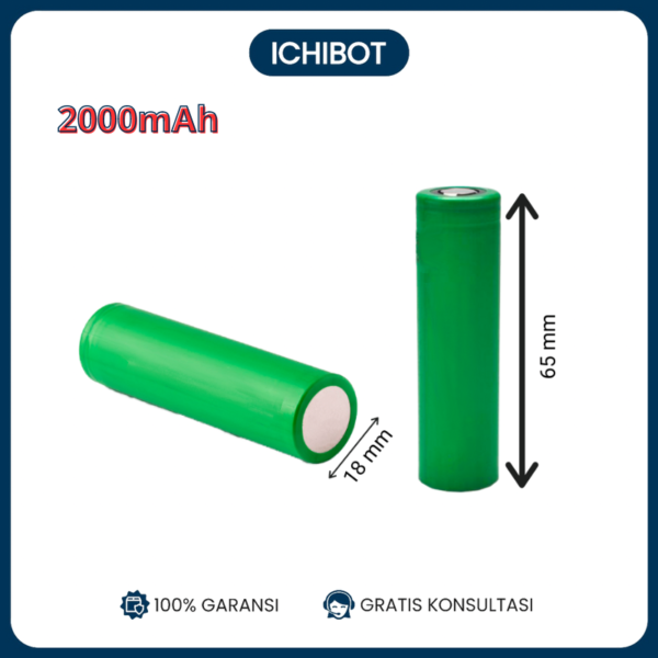 2000mAh large capacity rechargeable lithium ion battery 3.7V 18650 suitable for flashlight laser pointer