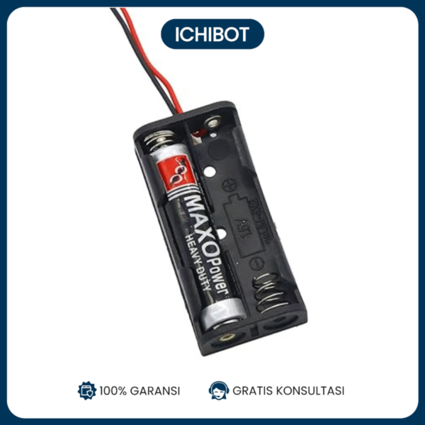 Holder Tempat Box Baterai 2-cell 2 Slot AAA battery box with lead wires for 2-cell AAA battery