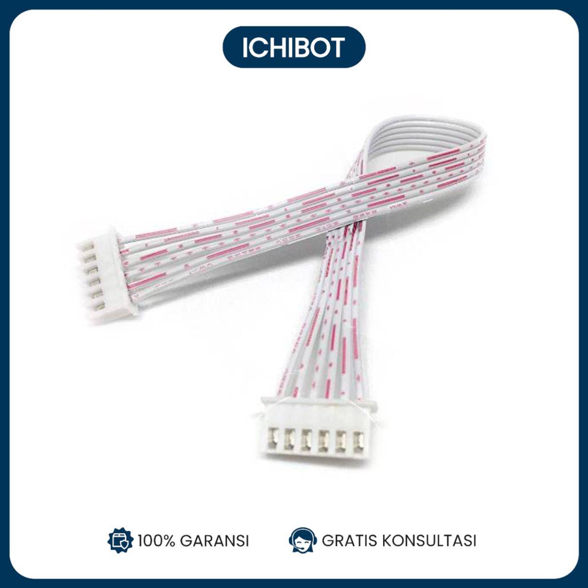 XH2.54mm Red and White Cable Terminal Line - Double-Headed Electronic Connection Line 20CM - Kabel Konektor Elektronik Merah Putih untuk Proyek DIY, Arduinoo, dan Raspberry Pi - Tersedia dalam Berbagai Pilihan Pin (2P/3P/4P/5P/6P/7P/8P) - 6 PIN