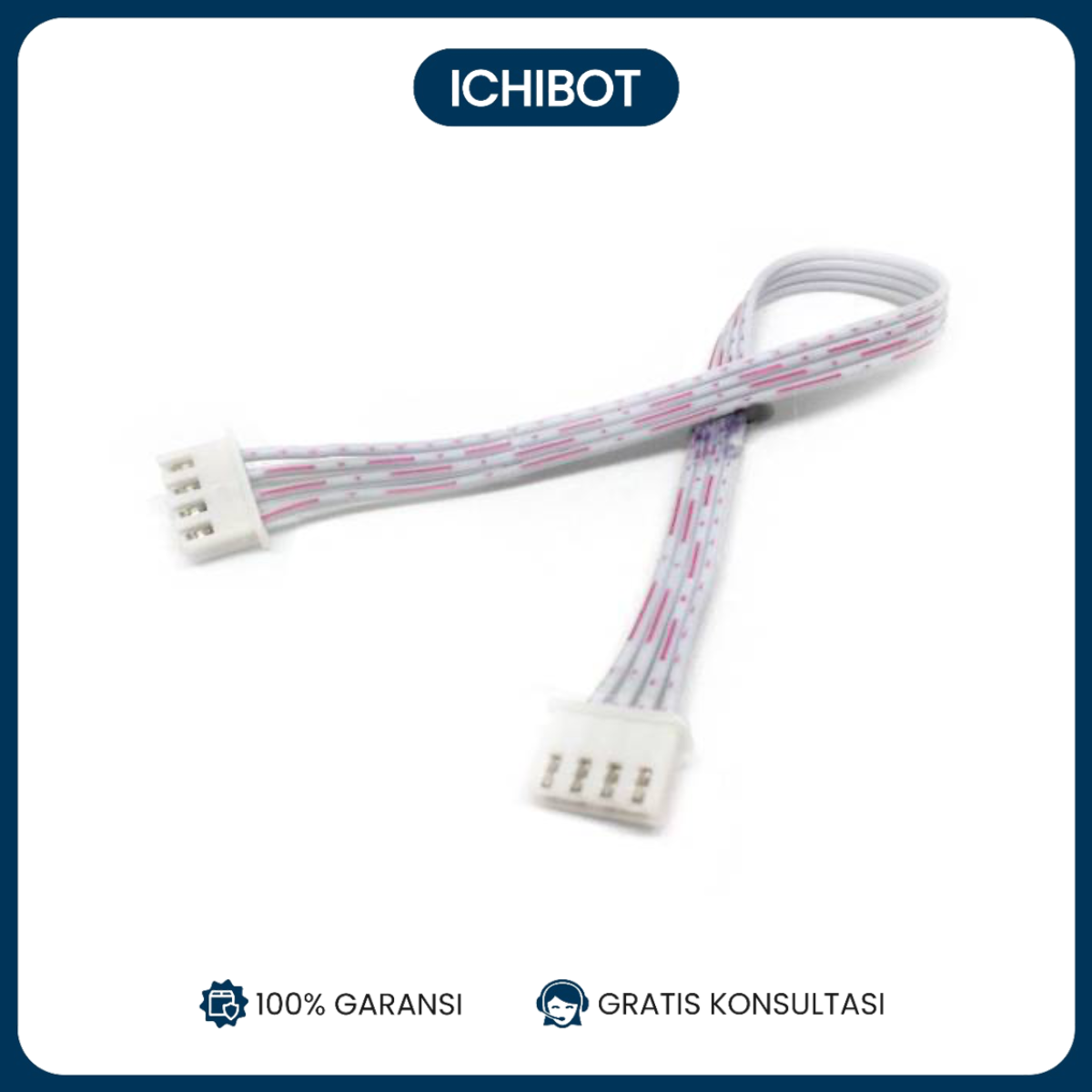 XH2.54mm Red and White Cable Terminal Line - Double-Headed Electronic Connection Line 20CM - Kabel Konektor Elektronik Merah Putih untuk Proyek DIY, Arduinoo, dan Raspberry Pi - Tersedia dalam Berbagai Pilihan Pin (2P/3P/4P/5P/6P/7P/8P) - 4 PIN