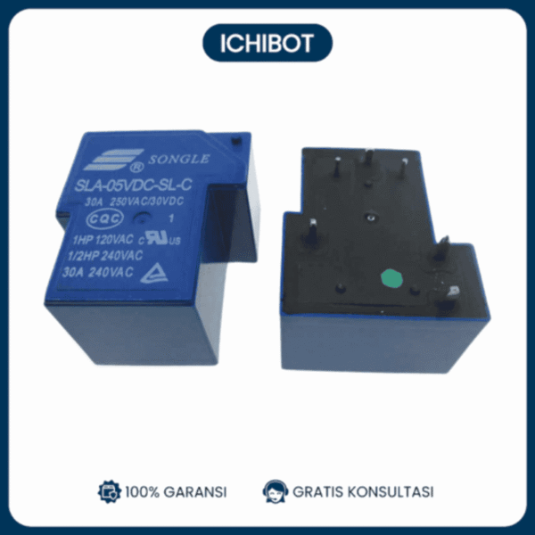 Relay Songle 5V 30A 6-Pin SLA-05VDC-SL-C SPDT Kodok PCB Mount
