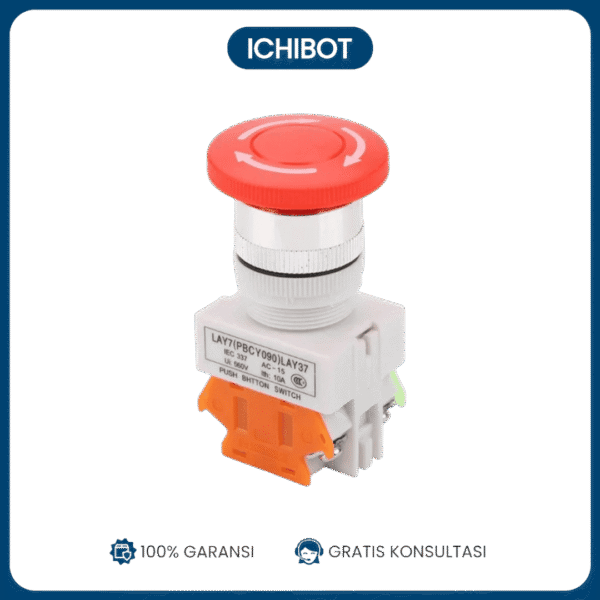 Mushroom Push Button Switch (juga dikenal sebagai emergency stop atau mushroom head switch)