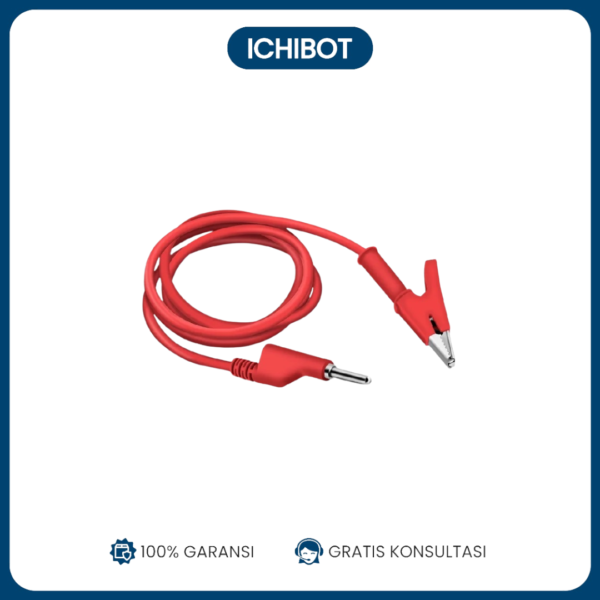 Kabel Probe Multimeter Banana Plug ke Capit Buaya 90cm Pure Copper Merah