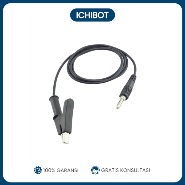 Kabel Probe Multimeter Banana Plug ke Capit Buaya 90cm Pure Copper Hitam