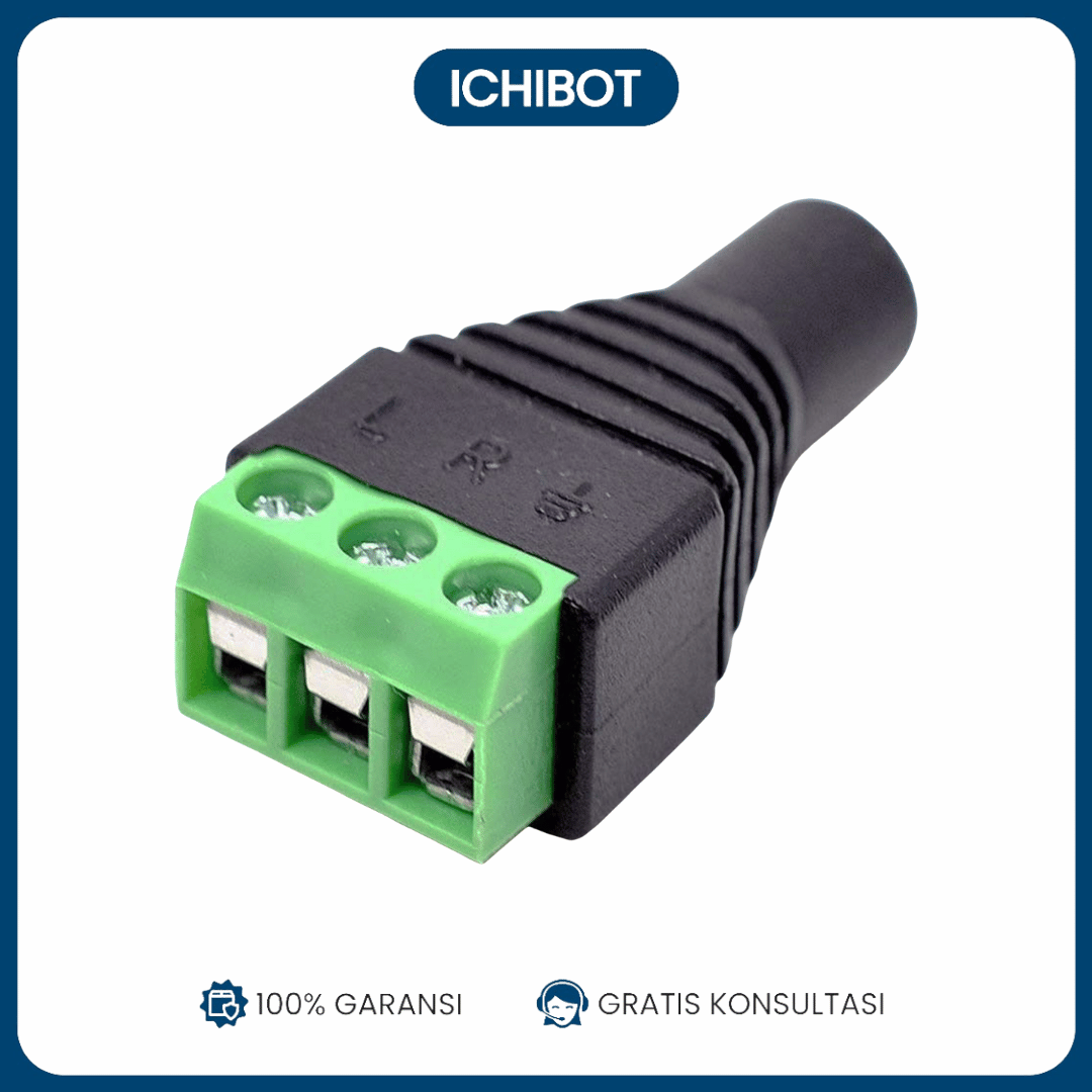 Solder-Free 3.5mm Gold-Plated Dual-Channel Audio Headphone Plug Stereo Adapter with Solder-Free Green Terminal 3-Section Female Connector