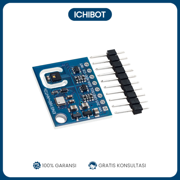 ENS160 + AHT21 Sensor Udara eCO2 TVOC Suhu Kelembapan I2C Combo