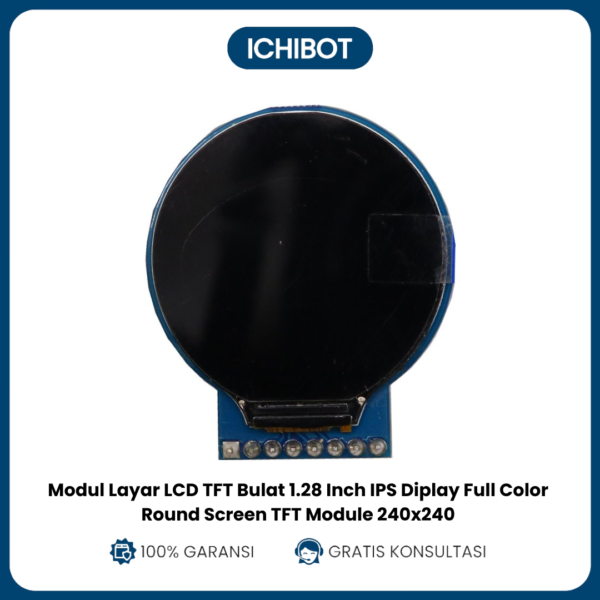 Modul Layar LCD TFT Bulat 1.28 Inch IPS Diplay Full Color - Round Screen TFT Module 240x240 HD IPS Full Viewing angle LCD Display full color RGB - 1.28 inch