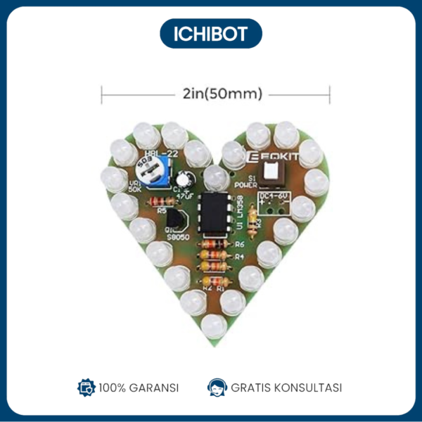 DIY LED KIT LOVE LM358 4-6V DC PCB Hati Heart Love Breathing LED Light