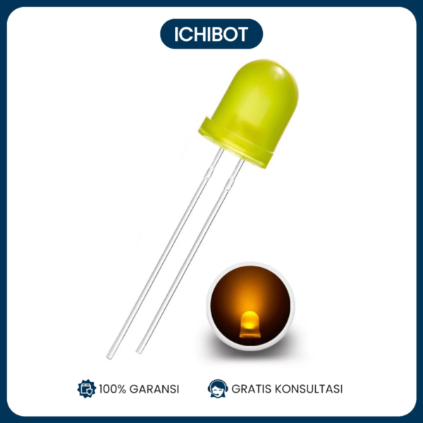 LED 8mm Diffused Indikator Indicator Light Emitting Diode Kuning Yellow
